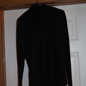 Black criss cross hi-neck shirt